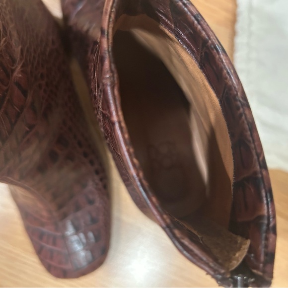 Zou Xou Dark Brown Crocodile Pattern Ankle Boots - Picture 8 of 16